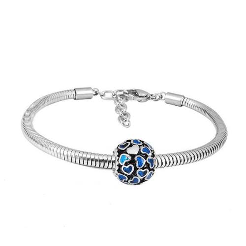 Ατσάλινο βραχιόλι με charm (B3288)