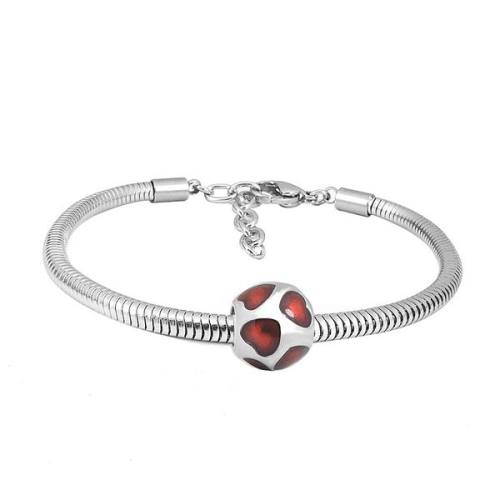Ατσάλινο βραχιόλι με charm ασημί (B3291)