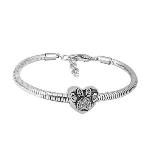 Ατσάλινο βραχιόλι με charm (B3295)