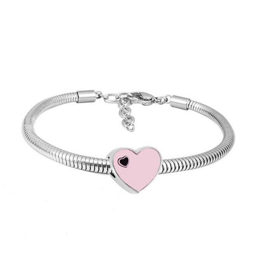 Ατσάλινο βραχιόλι με charm (B3299)