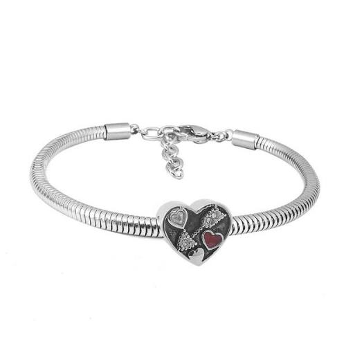 Ατσάλινο βραχιόλι με charm (B3303)