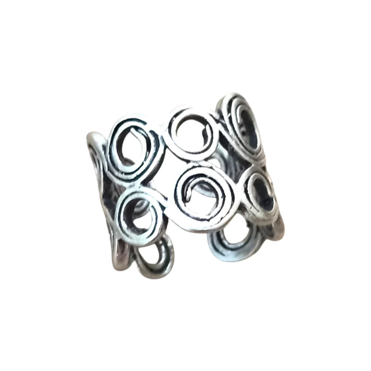 Δαχτυλίδι από ζάμακ με γεωμετρικά σχέδια ρυθμιζόμενο (R1432)