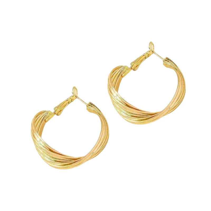 Ατσάλινοι Κρίκοι Επιχρυσωμένοι 4cm (E1546)