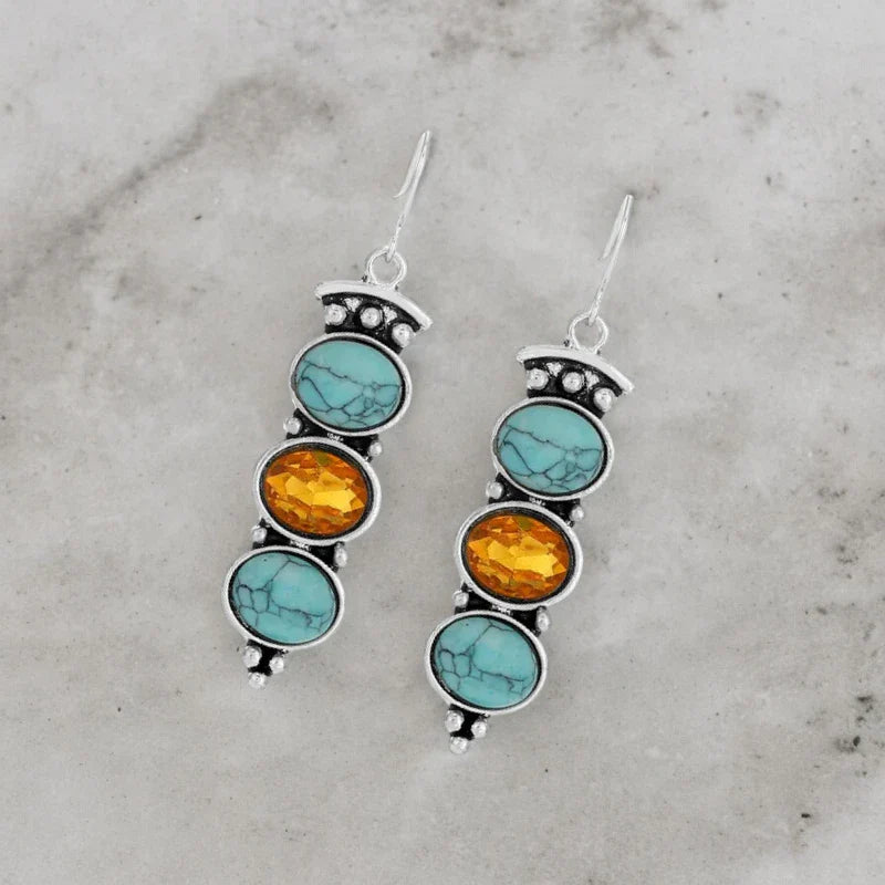Boho κρεμαστά σκουλαρίκια κράμα μετάλλων 4.5cm (E1485)