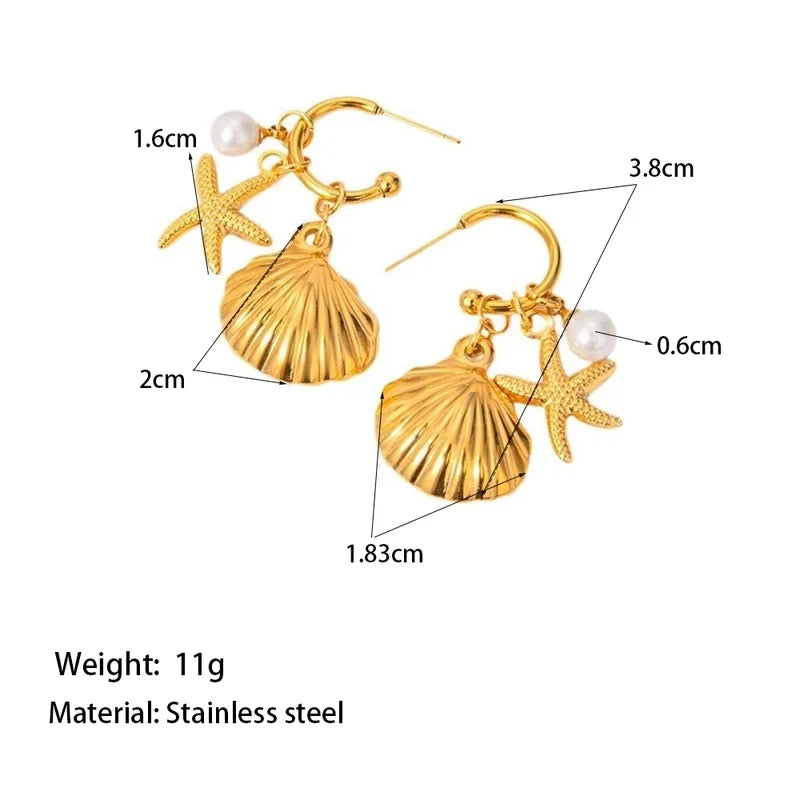 Ατσάλινα καλοκαιρινά σκουλαρίκια 3.8cm (E1571)