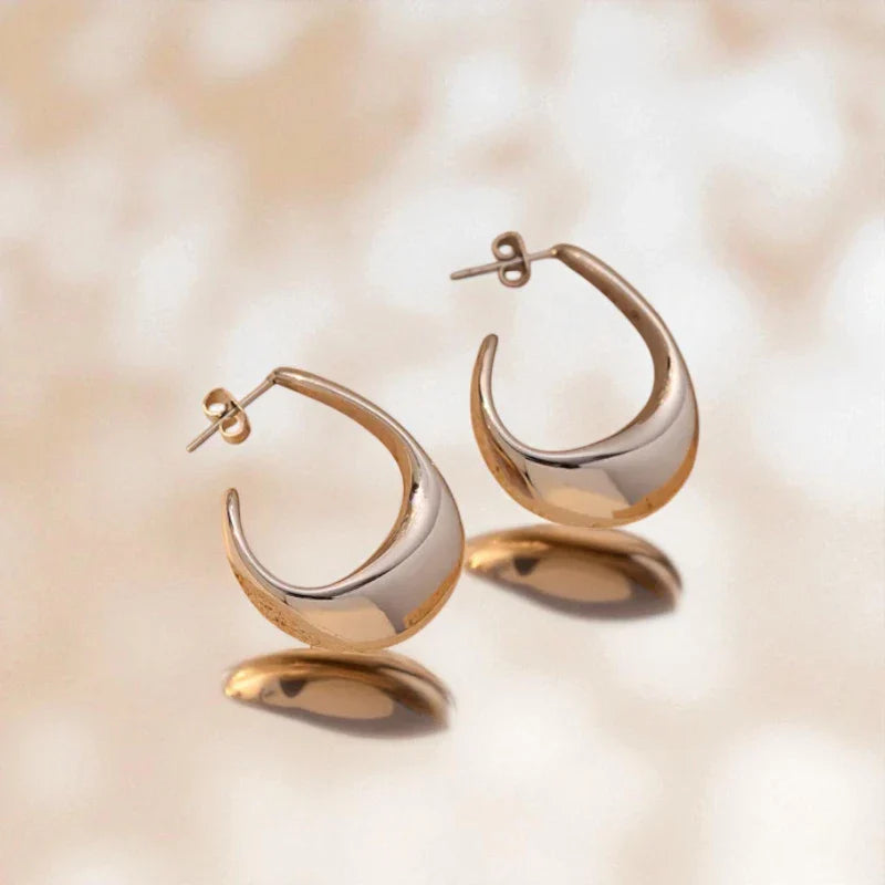 Ατσάλινα Σκουλαρίκια Κρίκοι – Ασημί Στρογγυλό Σχέδιο (E1593)