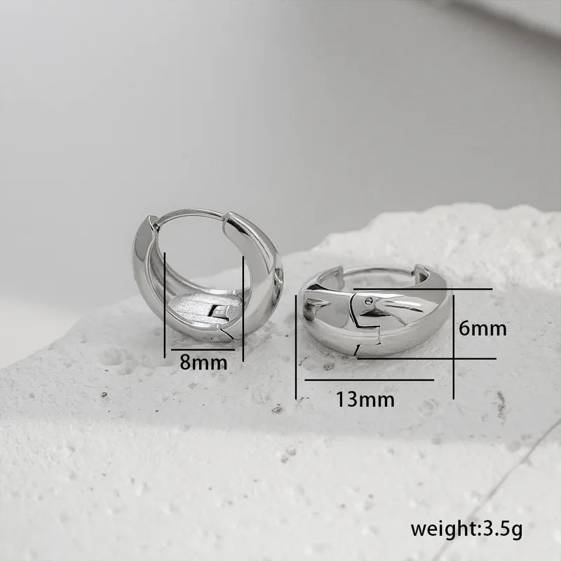 Ατσάλινα σκουλαρίκια κρίκοι 0.8cm ασημί (E1630)