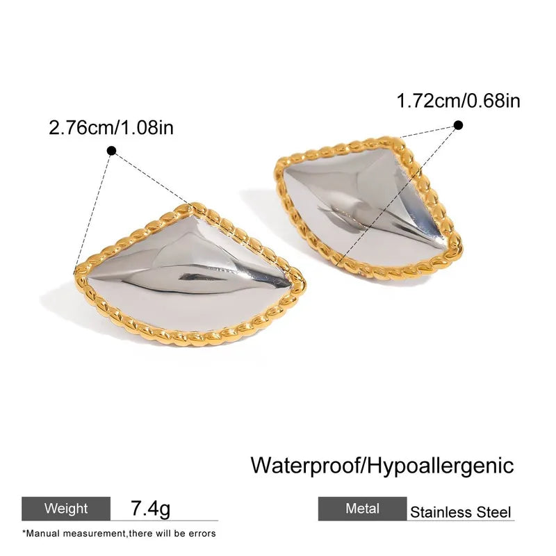 Ατσάλινα καρφωτά σκουλαρίκια ασημί 2.8cm (E1676)