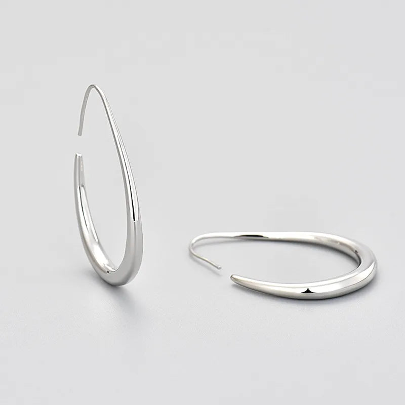 Χάλκινα σκουλαρίκια κρίκοι ασημί 3.9cm (E1683)