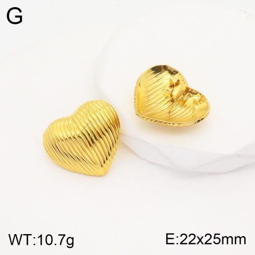 Ατσάλινα καρφωτά σκουλαρίκια καρδιά 2.2cm (E3060)