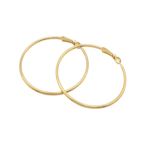 Ατσάλινα Σκουλαρίκια Κρίκοι – Επιχρυσωμένοι 5 εκ. (E3167)