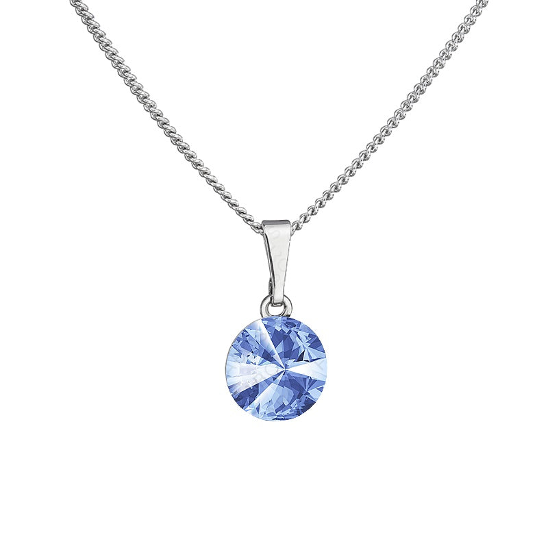 Κολιέ από ορείχαλκο με κρύσταλλα Swarovski® 0.8cm light sapphire( F1154)
