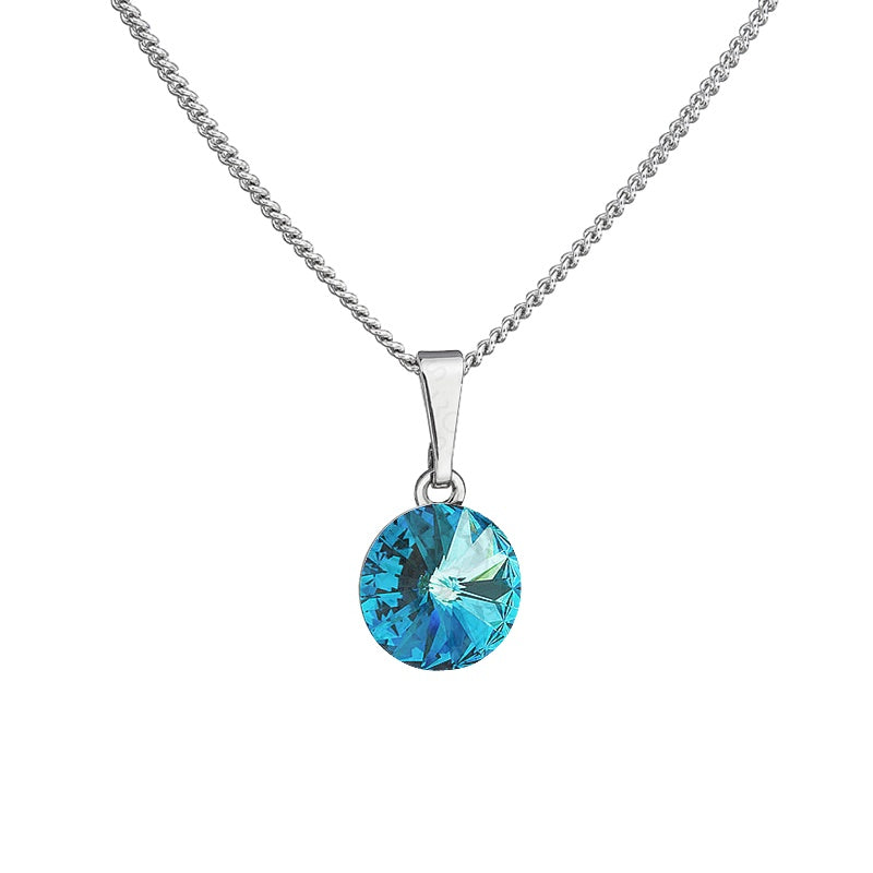 Κολιέ από ορείχαλκο με κρύσταλλα Swarovski® 0.8cm bermuda blue (F1153)