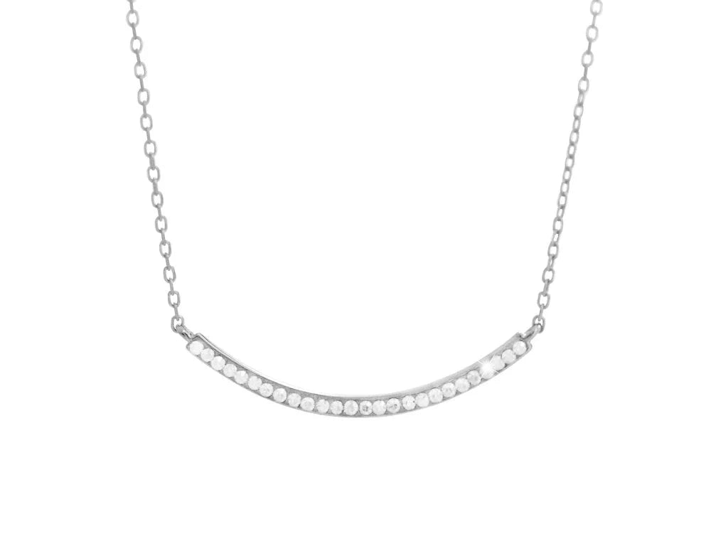 Ασημένιο κολιέ 925 μπάρα με κρύσταλλα Swarovski (J1000)
