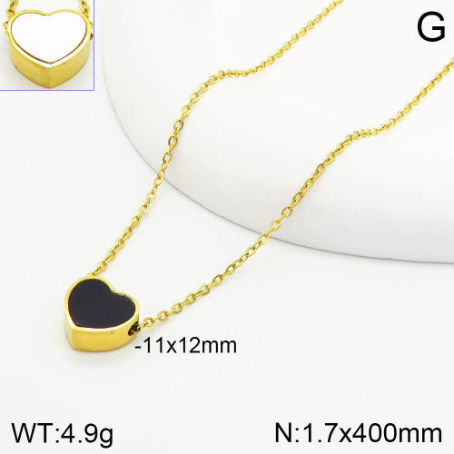 Ατσάλινο κολιέ καρδιά 18k (N3014)