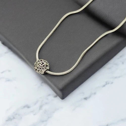 Ατσάλινο Κολιέ με Διακοσμητική Χάντρα (N3201)