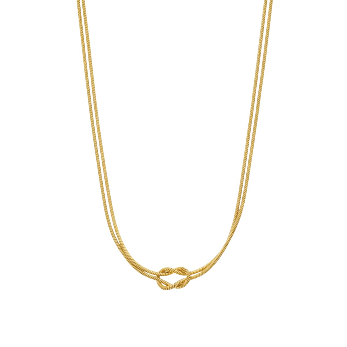 Ατσάλινο Χρυσό Κολιέ με Κόμπο – 40 + 5 cm (N3316)