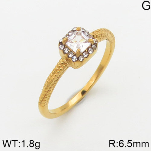 Ατσάλινο δαχτυλίδι ροζέτα επιχρυσωμένο (R3077)