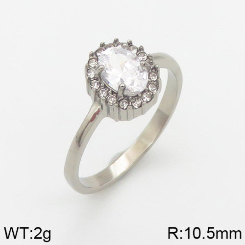 Ατσάλινο δαχτυλίδι ροζέτα με πέτρα ζιργκόν (R3080)