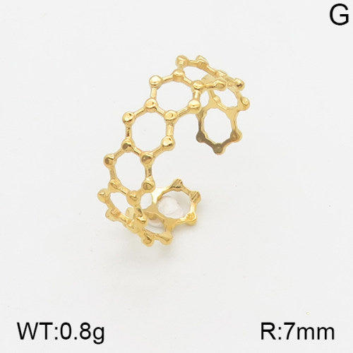 Ατσάλινο δαχτυλίδι ρυθμιζόμενο επιχρυσωμένο (R3088)