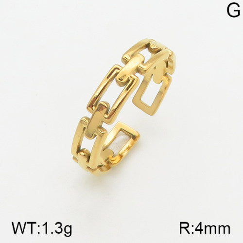 Ατσάλινο δαχτυλίδι ρυθμιζόμενο επιχρυσωμένο (R3089)