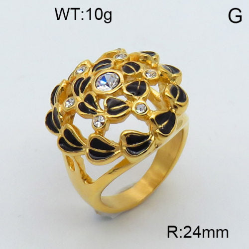 Ατσάλινο δαχτυλίδι λουλούδι με ζιργκόν (R3114)