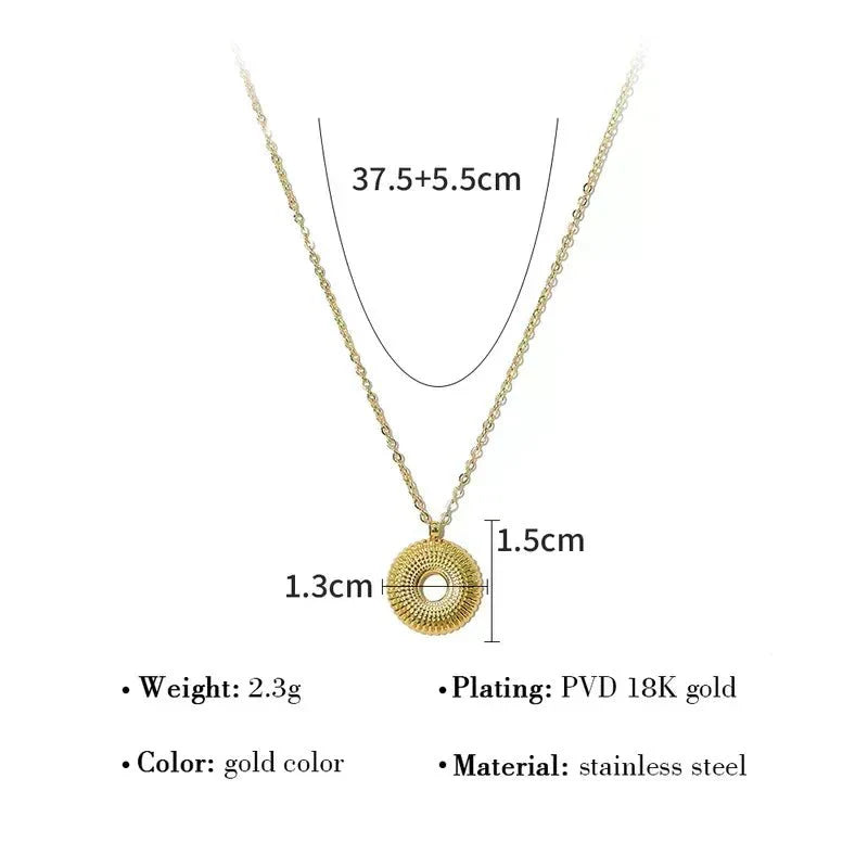 Ατσάλινο κολιέ vintage επιχρυσωμένο 18k (N1604)