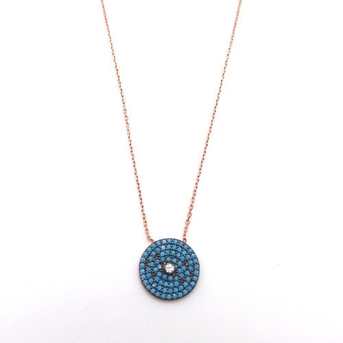 Χειροποίητο κολιέ ασημένιο με ζιργκόν (B1138)