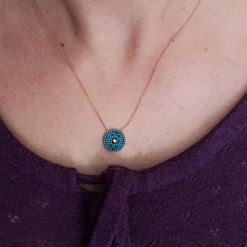 Χειροποίητο κολιέ ασημένιο με ζιργκόν (B1138)