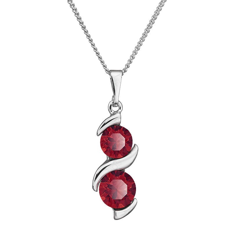 Χειροποίητο κολιέ κόκκινο με κρύσταλλα Swarovski (F1068)