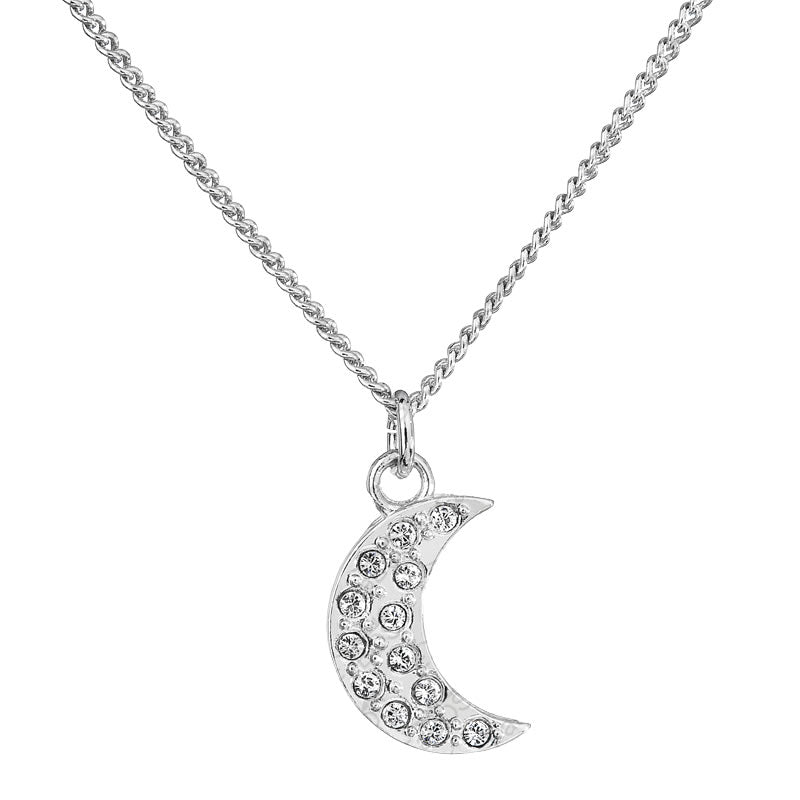 Χειροποίητο κολιέ με κρύσταλλα Swarovski φεγγάρι (F1056)
