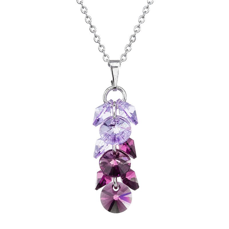 Χειροποίητο κολιέ με πολλαπλά κρύσταλλα swarovski (F1035)