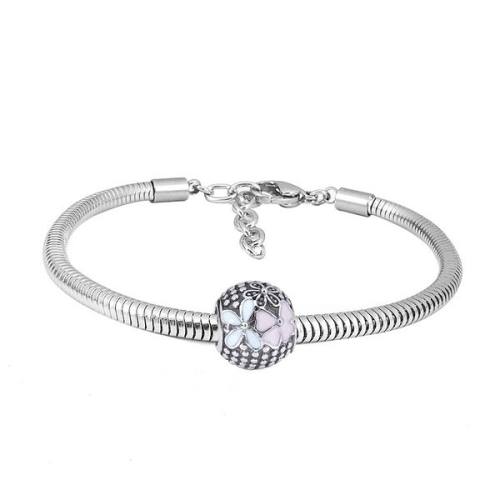 Ατσάλινο βραχιόλι με charm (B3292)