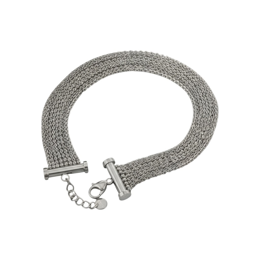 Ατσάλινο Χρυσό Βραχιόλι με Πολυστρωματική Πλέξη (B1755)