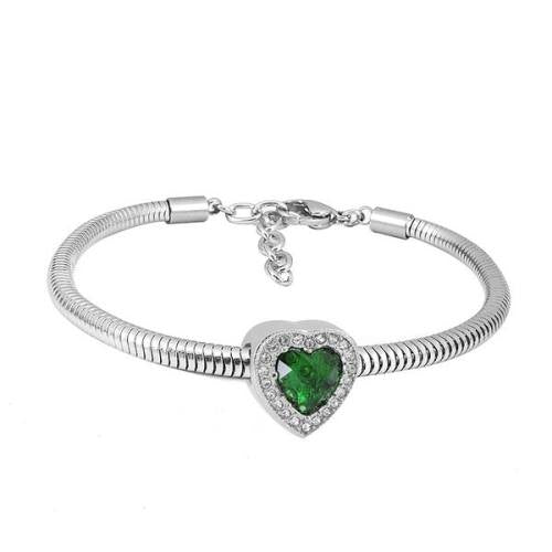 Ατσάλινο βραχιόλι με charm (B3342)