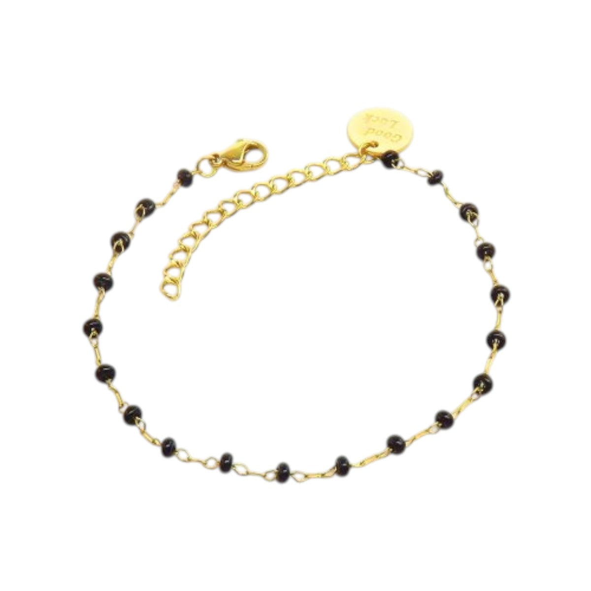 Ατσάλινο Βραχιόλι με Μαύρες Πέρλες – Διακριτικό & Κομψό (B3504)