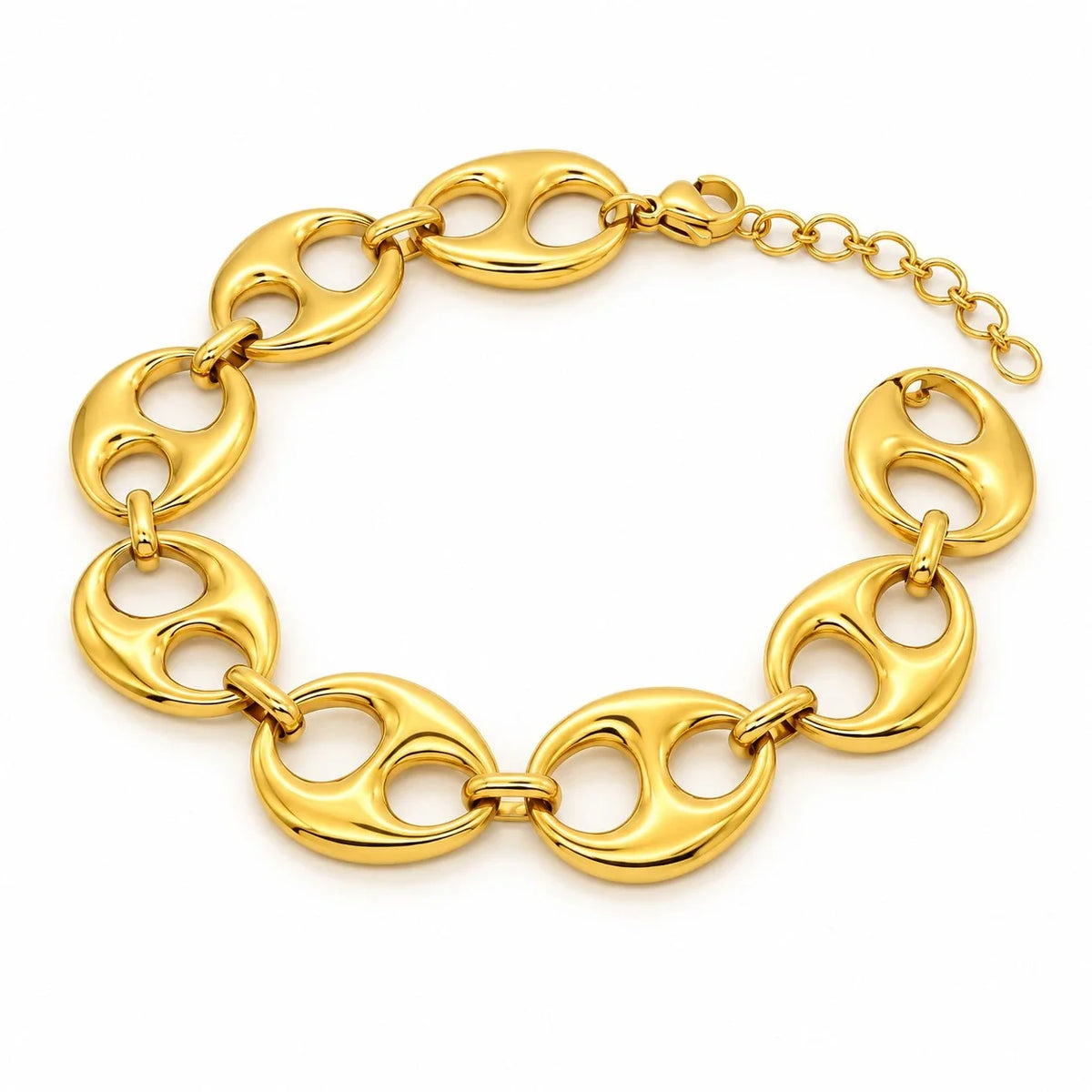 Χρυσό Ατσάλινο Βραχιόλι Chunky Mariner Link (B3681)