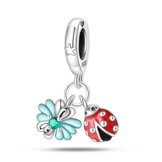 Charm από ασήμι 925 πεταλούδα - πασχαλίτσα (C1147)