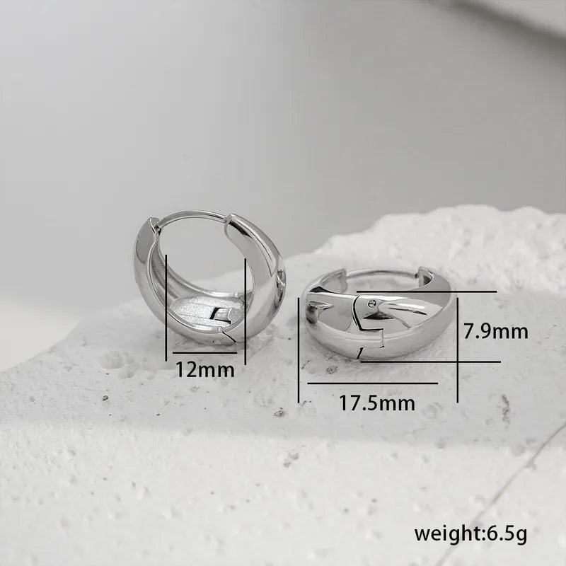 Ατσάλινα σκουλαρίκια κρίκοι 1.2cm ασημί (E1628)