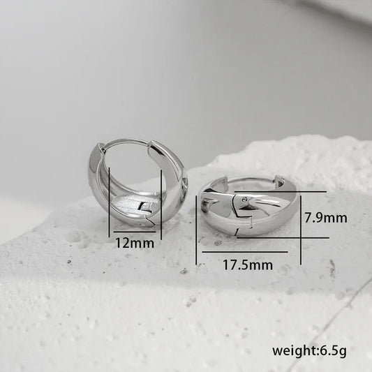 Ατσάλινα σκουλαρίκια κρίκοι 1.2cm ασημί (E1628)