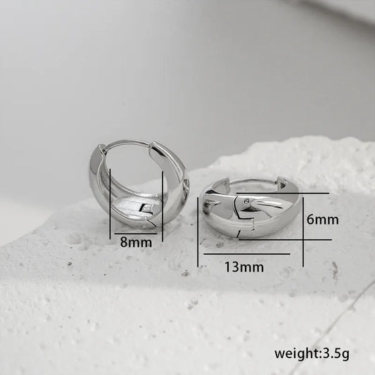 Ατσάλινα σκουλαρίκια κρίκοι 0.8cm ασημί (E1630)