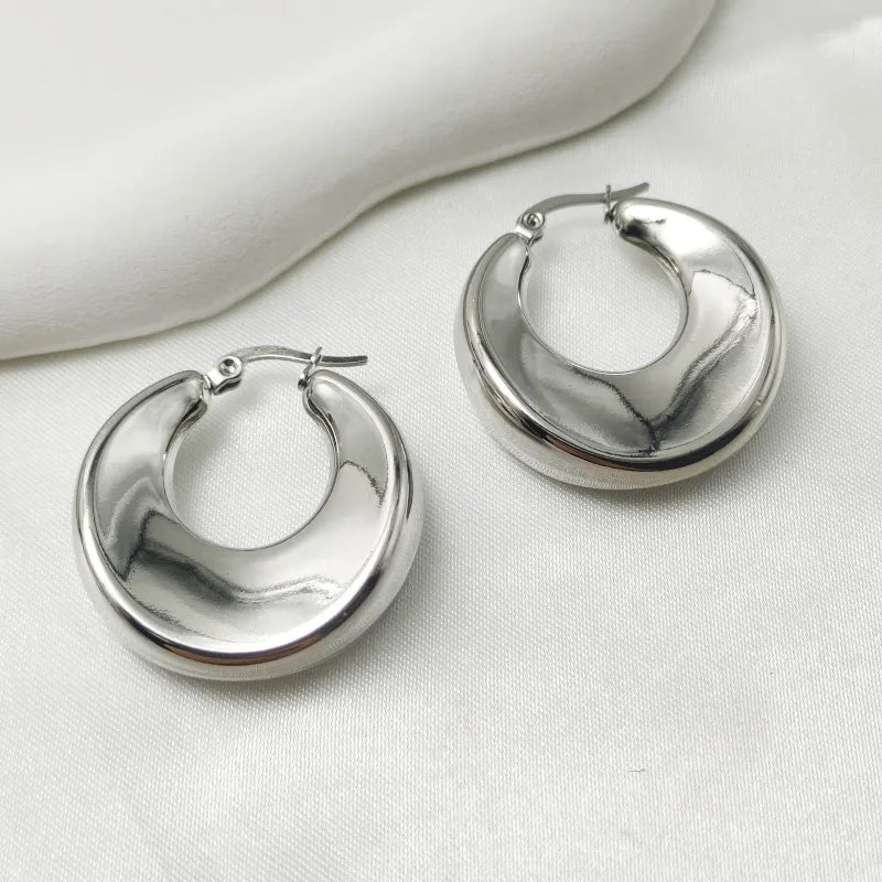 Ατσάλινα σκουλαρίκια κρίκοι 3cm (E1700)