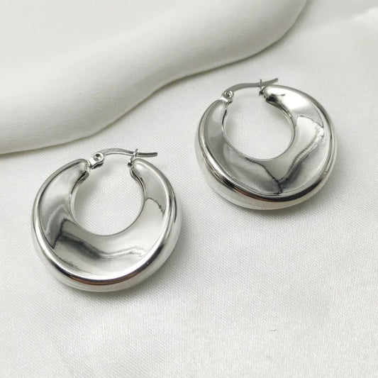 Ατσάλινα σκουλαρίκια κρίκοι 3cm (E1700)
