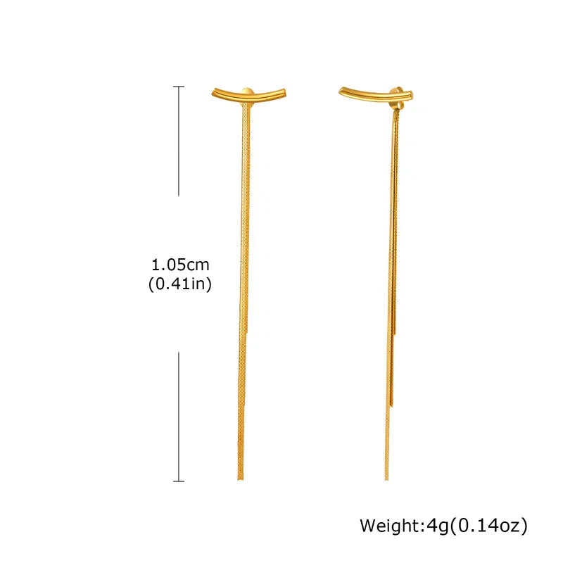 Ατσάλινα κρεμαστά σκουλαρίκια 10cm (E1713)