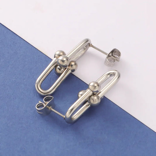 Ατσάλινα καρφωτά σκουλαρίκια ασημί 1.6cm (E1723)