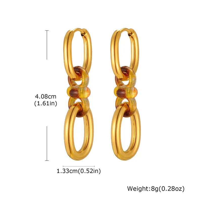 Ατσάλινα καρφωτά σκουλαρίκια 4cm (E1738)