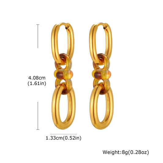 Ατσάλινα καρφωτά σκουλαρίκια 4cm (E1738)