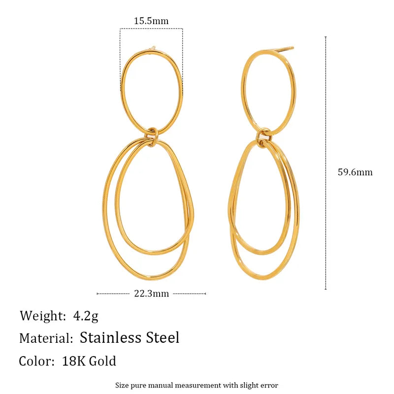 Ατσάλινα κρεμαστά σκουλαρίκια 6cm (E1740)