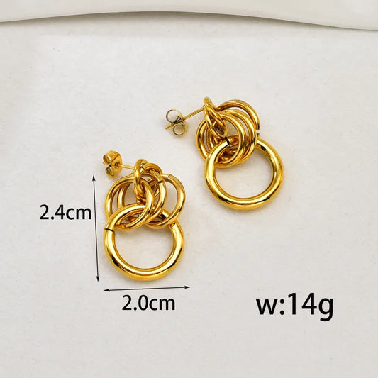 Ατσάλινα κρεμαστά σκουλαρίκια 2.4cm (E1741)