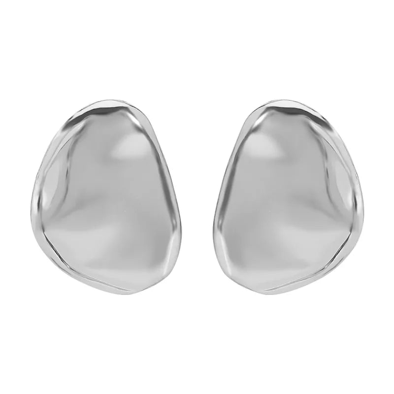 Ατσάλινα καρφωτά σκουλαρίκια ασημί 4.8cm (E1742)